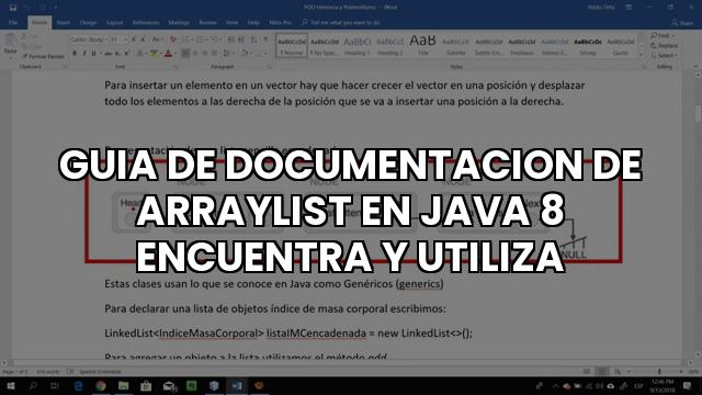 guia de documentacion de arraylist en java 8 encuentra y utiliza